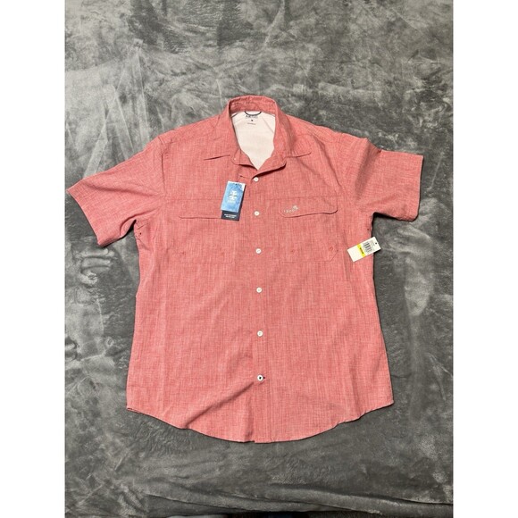 Two NWT IZOD Men's Saltwater Blue/Pink Beach Performance Surfside S/S Shirt M - Picture 11 of 16